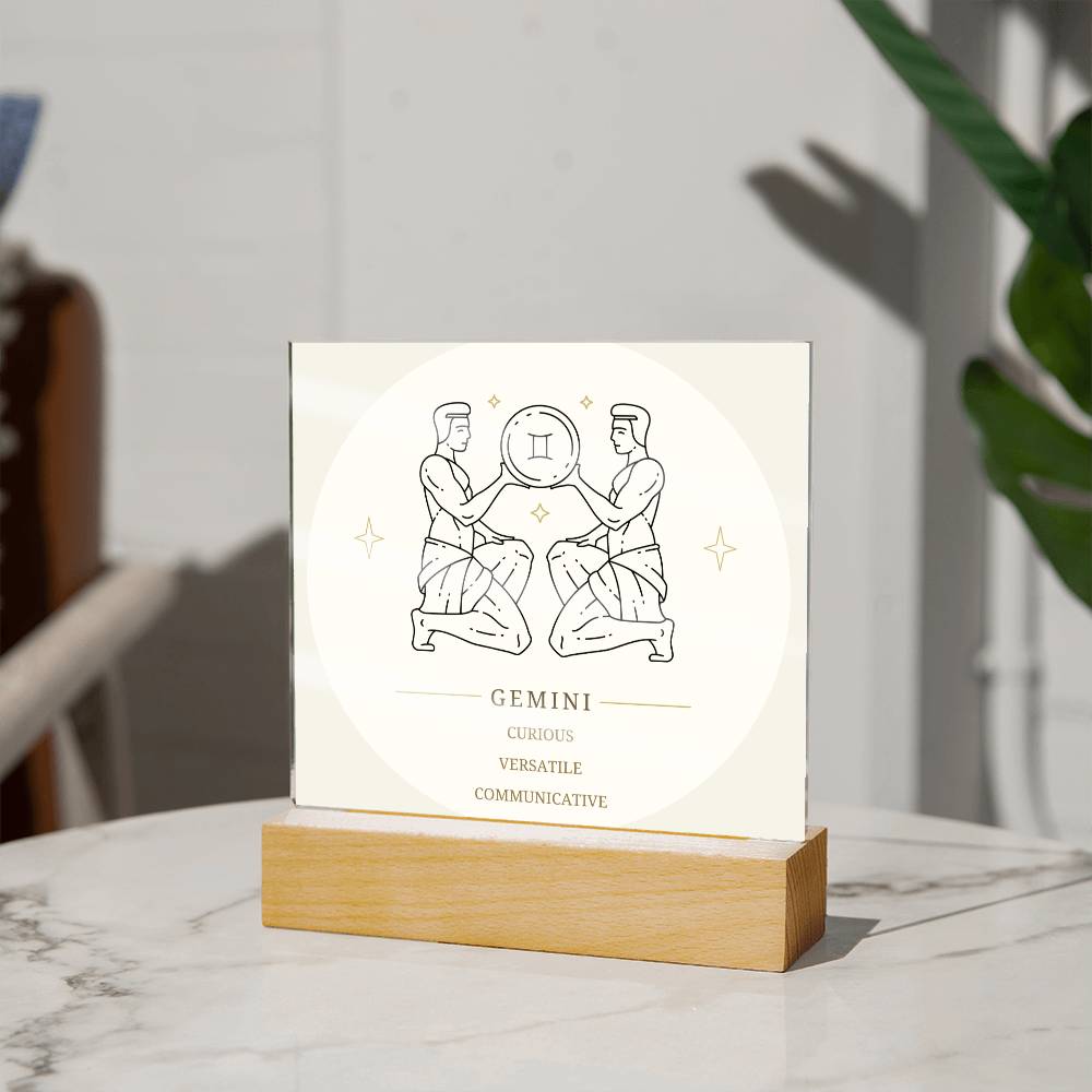 Gemini Star Sign Acrylic Plaque