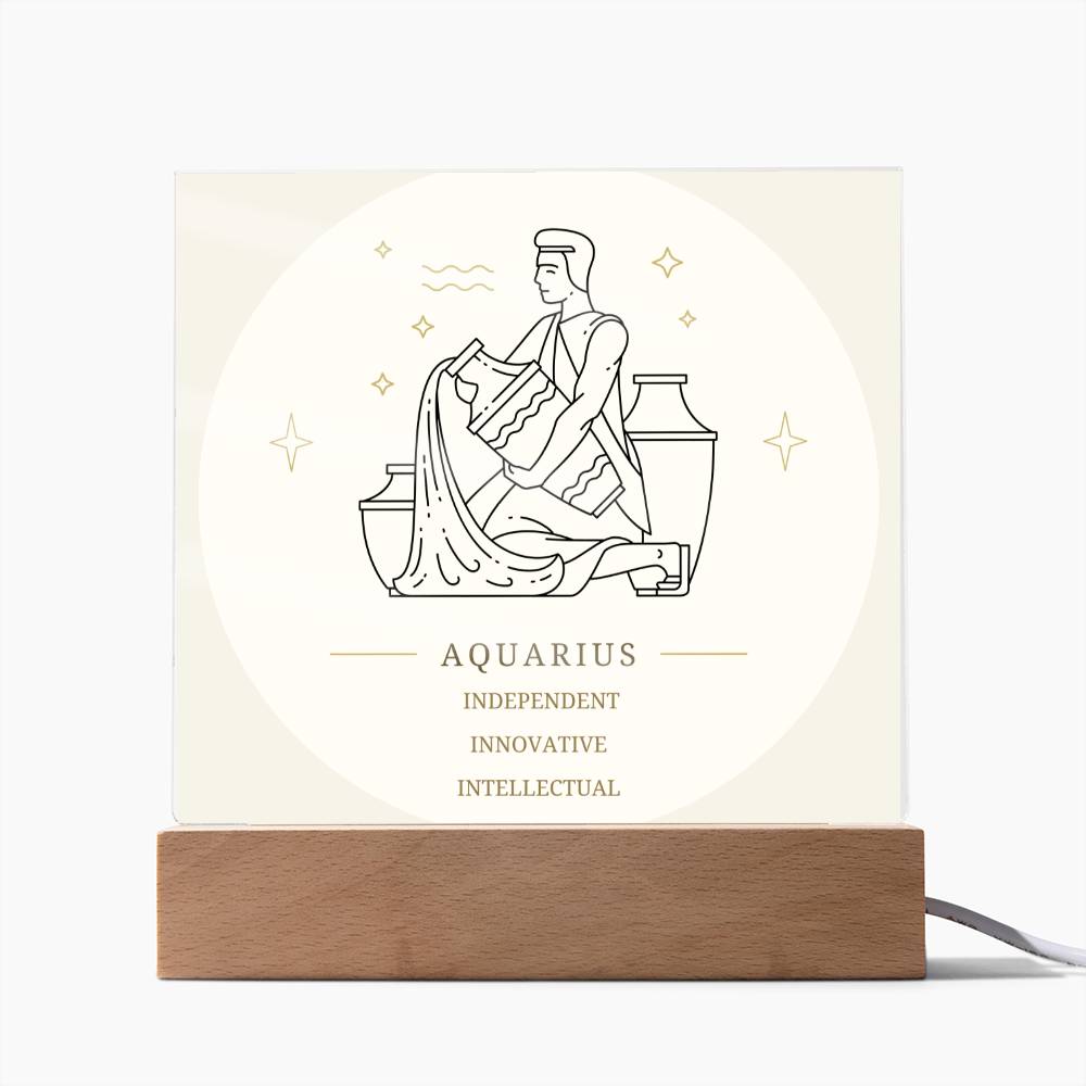 Aquarius Star Sign Acrylic Display Plaque